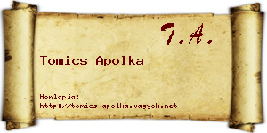 Tomics Apolka névjegykártya